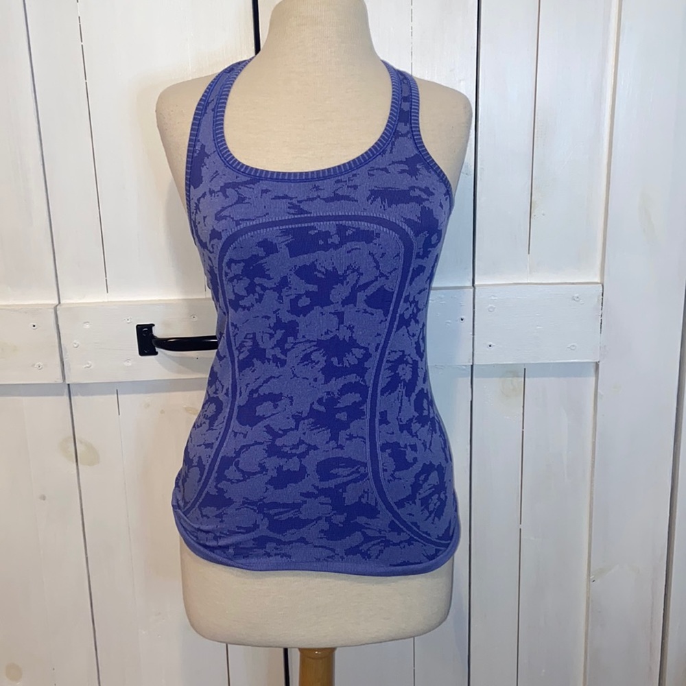 Lululemon Run Swiftly Tech Racerback Heathered Sapphire Blue Tank